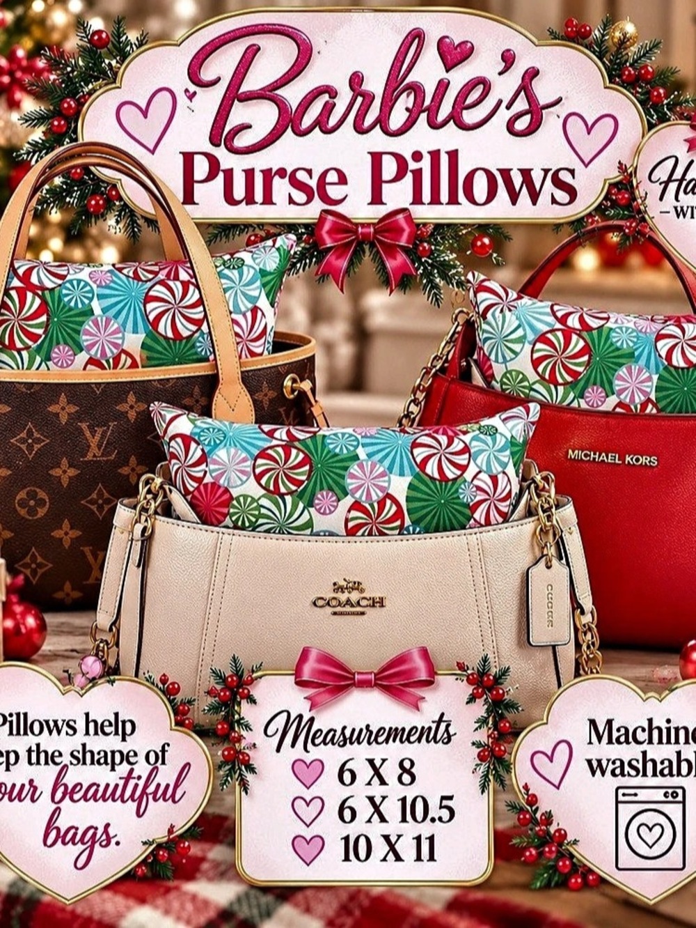 Handmade Purse Pillow Set